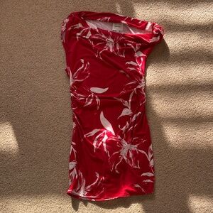 Reformation Red and White Floral Mini Dress